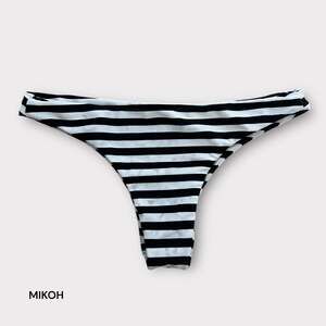 MIKOH Striped Cheeky Bikini Bottom Extra Small read descr.